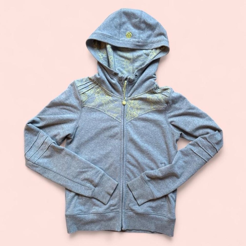 Lululemon Athletica Gray Hoodie with yellow Accents